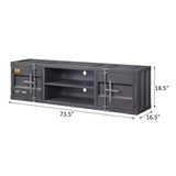 ZUN Gunmetal TV Stand with 2 Open Shelves B062P186512