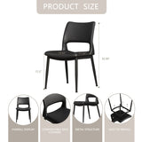 Modern minimalist black PU leather Dining Chairs Set of 2, comfortable backrest design, metal leg W1727P251122