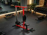 Red Lat Pull down Machine with Adjustable Seat And Flip-Up Footplate High/Low Pulley Home Gym 32278291