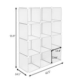 ZUN Cube Storage 12-Cube Book Shelf Storage Shelves Closet Organizer Shelf Cubes Organizer Bookcase 02284857