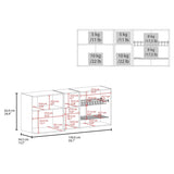 Wall-Mounted Kitchen Cabinet with Microwave Space, Open Shelves, and Double Doors Natural Oak and B128P287520