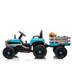 ZUN Ride on Tractor with Trailer,24V Battery Powered Electric Tractor Toy, 200w*2motor W1396P144510