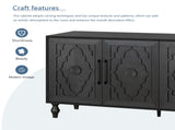 Carved Flower Door Large Storage Cabinet With Metal Handle Suitable For Living Room, Kitchen, W1445P164168