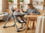 Gray Baby High Chair Adjustable Height/Backrest/Footrest Foldable with Wheels 34268788
