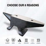 66Lbs Cast Steel Anvil, High Hardness Rugged Round Horn Anvil Blacksmith, Large Countertop and W2885P203677