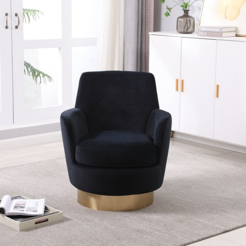 ZUN Velvet Swivel Barrel Chair, Swivel Accent Chairs Armchair for Living Room, Reading Chairs for W1361116870