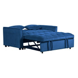 3 in 1 Convertible Sleeper Sofa Bed, Modern Pull Out Couch Bed, Adjustable Backrest, Velvet Loveseat W2121P218083