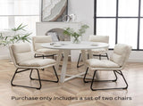 Milos Contemporary Upholstered Dining Chairs, Set of 2, Vanilla White T2574P245418