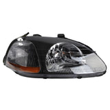 2pcs Front Left Right Headlights for Honda Civic 1996-1998 2/3/4dr Models Only Black 37908462