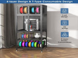 3D Printer Cabinet with Double Layer 3D Printer Filament Storage Rack, T-Shaped Filament Bar & 32200999