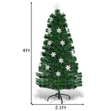 ZUN 4 Feet LED Christmas Tree with Snowflakes 40648688