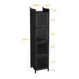 Modern Four-tier Glass Door Cabinet with Featuring Five-tier Storage, for Entryway Living Room W757P241562