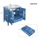 30" Bathroom Storage Cabinet with 2 Large Soft Closing Doors with Organizer, 1 Hided Drawer and N710P194129C