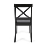 ZUN Roshan Farmhouse Acacia Wood Dining Chairs, Black 62888.00BLK