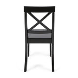 ZUN Roshan Farmhouse Acacia Wood Dining Chairs, Black 62888.00BLK