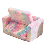 Glow-in-the-Dark Kids Foldable Sofa Bed All-Sponge Single Chaise Lounge Pink Unicorn Flannel 83281048
