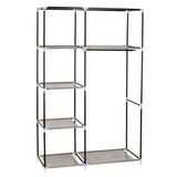 64" Portable Closet Storage Organizer Wardrobe Clothes Rack with Shelves Dark Brown 40344709