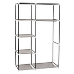 ZUN 64" Portable Closet Storage Organizer Wardrobe Clothes Rack with Shelves Dark Brown 40344709