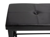 2 Tier Faux Leather Entryway Bench with 8 Pair Shoe Storage in Black 53618124