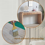 Rustic Wooden Console Table with Drawer Minimalist Design, Ribbed Texture, and Natural Finish W2729P239172