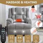 ZUN Dual Motor Heat Massage Infinite Position Up to 350 LBS Electric Power Lift Recliners with W1803P251224