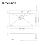 33x22x10"Drop-in Single Bowl Stainless Steel Kitchen Sink with Workstation W2898P228909
