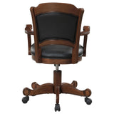 Black and Tobacco Upholstered Game Chair with Casters B062P145543