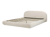Archie Puffy Grounded Upholstered Platform Bed Queen, Oatmeal Light Beige Chenille B2719P479035