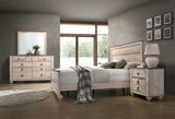 Imerland Contemporary White Wash Finish 4-Piece Bedroom Set-Queen Bed, Dresser, Mirror, Nightstand T2574P200186