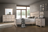 Imerland Contemporary White Wash Finish 4-Piece Bedroom Set-King Bed, Dresser, Mirror and Nightstand T2574P200185