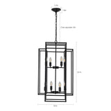 (Same as W1340142527/L1018-B) 8-Lights Black Lantern Tiered Pendant Light Fixtures, Industrial W1340P206662