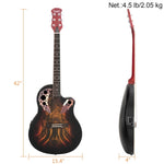ZUN 41 inch Full-Size Cutaway Acoustic-Electric Guitar Grape Voice Hole 96459491