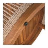 27.95" Acacia Wood Outdoor Coffee Table - Handwoven Rope Accent Boho Patio Table with All-Weather N767P300153A