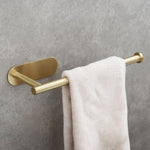 ZUN Stainless Steel Towel Holder Adhesive Lengthen Toilet Paper Holder for 2 Roll Papers, Brushed Gold 77105360