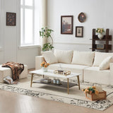 Coffee Table Rectangular Center Table for Living Room Open Space Side Table with Metal Frame W1911P269599