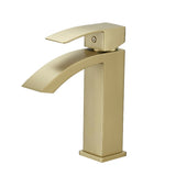 Brushed Gold Bathroom Faucet,Faucet for Bathroom Sink, Single Hole Bathroom Faucet Modern Single W1932P288150