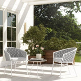 Rowan 24" Rope Barrel Back Patio Dining Chairs, Set of 2, Optic White Acrylic B2719P245966