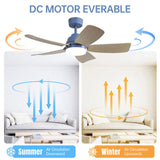 42 Inch Ceiling Fans with LED Light 22W and Remote Control 5 ABS Fan Blades for Bedroom, Living W934P242549