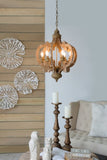 Farmhouse Chandelier, 6-Light Wood Chandelier Pendant Light Fixture with Adjustable Chain for Dining W2078137919