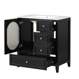 ZUN 30" Bathroom Vanity with Sink, Bathroom Vanity Cabinet with Three Drawers and Door, Solid Wood and N725P185816B