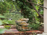 18.9x16.1x30.3" Decorative 5 Tier Wood Rock Inspired Water Fountain with Lights and Pump, Brown W2078P178881