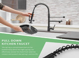 Commercial Kitchen Faucet with Pull Down Sprayer, Single Handle Single Lever Kitchen Sink Faucet W1932P155962