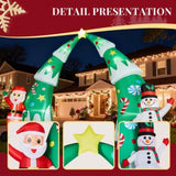 15FT Lighted Christmas Inflatable Archway, Inflatable Christmas Tree Arch with Santa and Snowman, 68584442