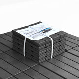Patio Interlocking Deck Tiles, 12"x12" Square Composite Decking Tiles, Four Slat Plastic Outdoor W1859P181784