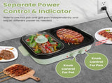 2-in-1 Electric Hot Pot & Grill Combo, Dual Separate Temperature Control, Non-Stick Die-Cast 10655082