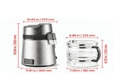 6L 1.6 Gallon Water Distiller, 900W Glass Pot Distilled Water Maker with Stainless Steel Interior, 48381560