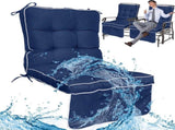 Outdoor High-Back Chair Cushions, One-Piece Hinged and Back Design, Fade-Resistant & Waterproof 05570389