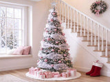 7FT Pre-Lit Snow Flocked Pop Up Christmas Tree with 180 Warm White LED Lights, Decorated with Star 62051847