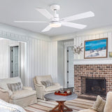 52" White Lowe Profile Ceiling Fan with Light W1367P247075