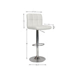 ZUN Swivel Faux Leather Adjustable Hydraulic Bar Stool, Set of 2, White T2574P164843